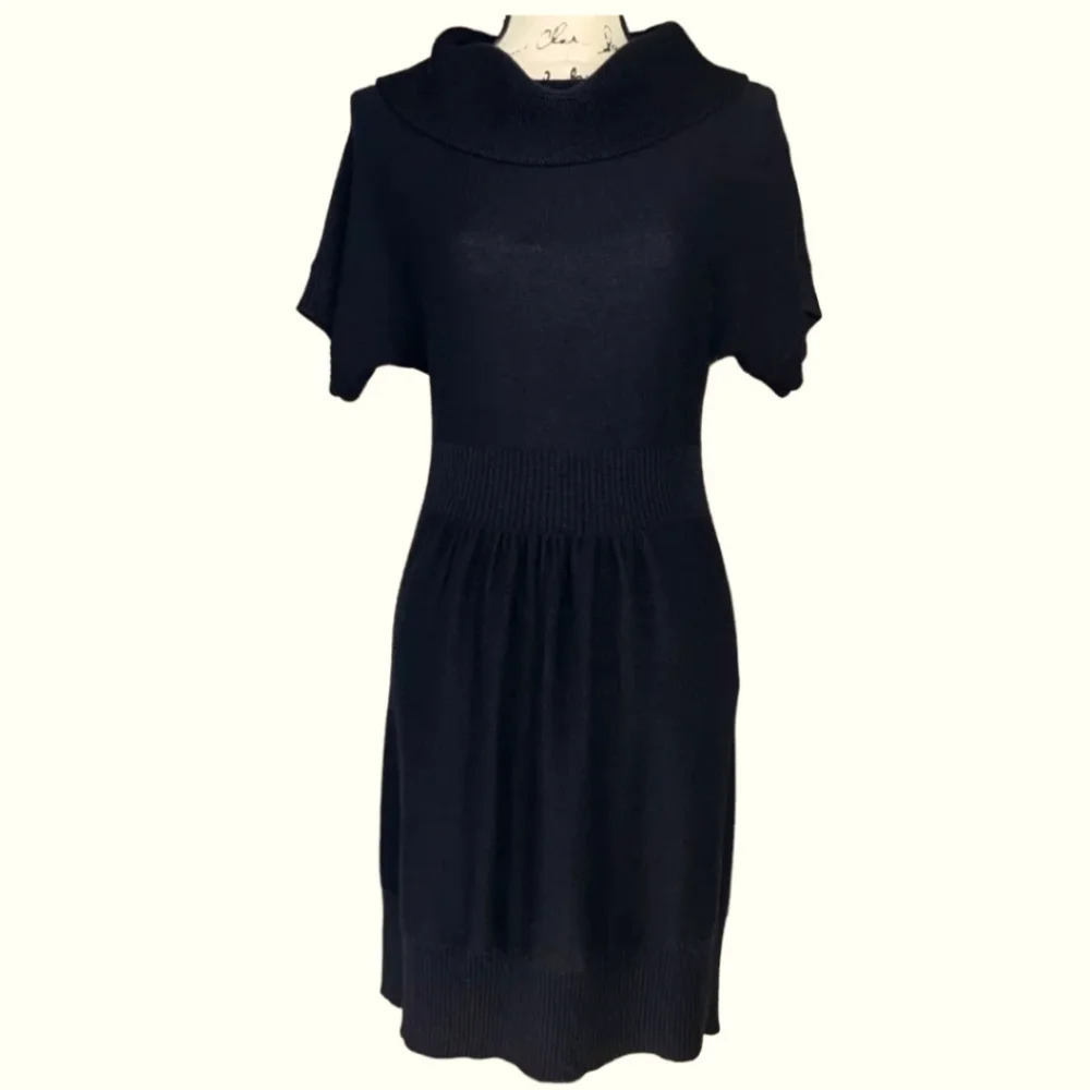 LOFT Black cowl neck sweater dress XS